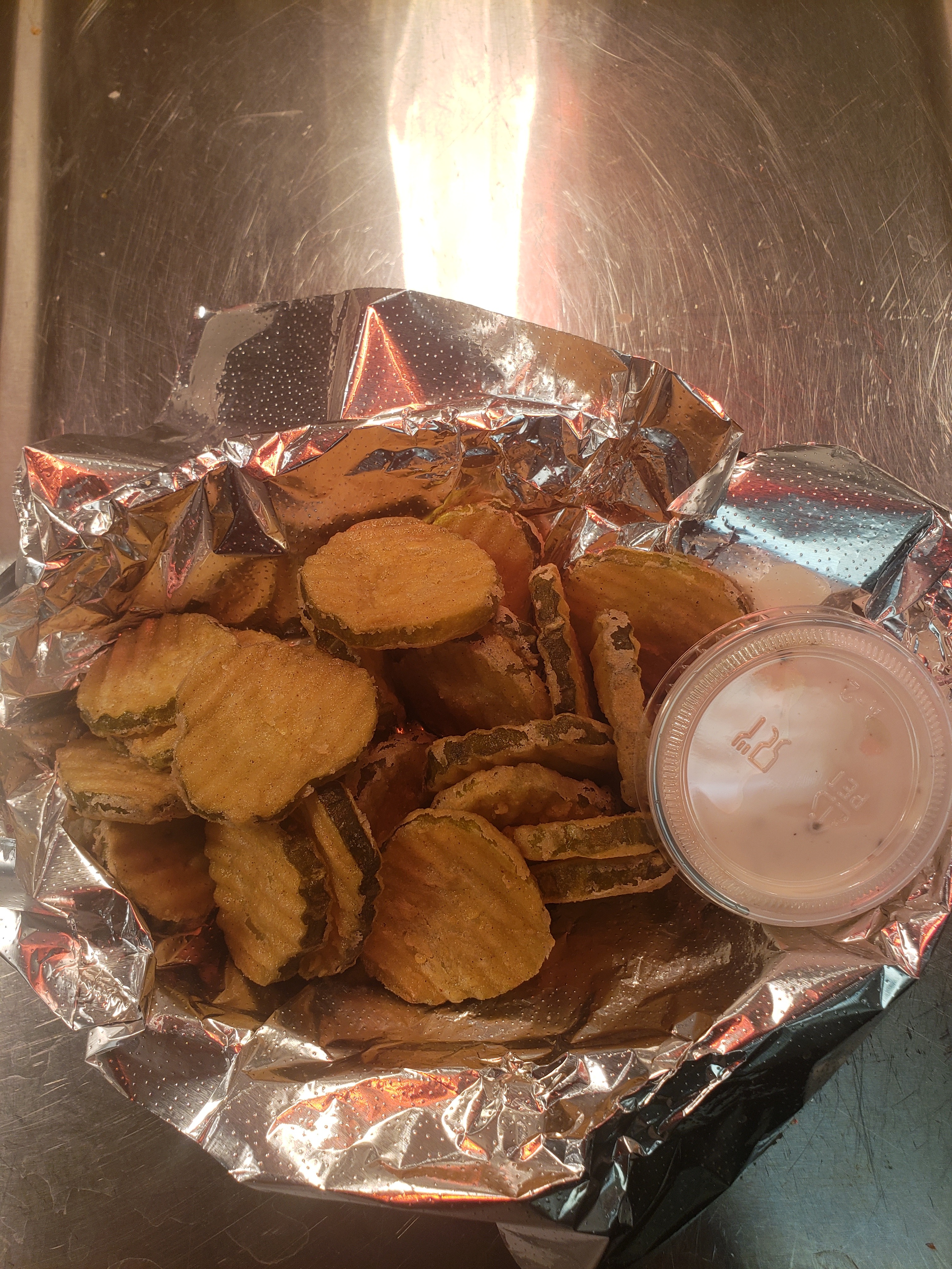 Order Beer Battered Pickle Chips w/ranch food online from Community Lanes store, Minster on bringmethat.com