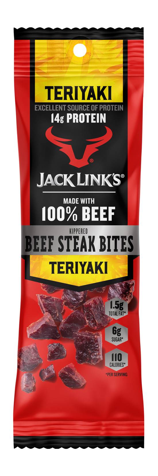 Order Jack Link's Beef Jerky 100% Beef Steak Bites Jerky Teriyaki (1.5 oz) food online from Rite Aid store, Eugene on bringmethat.com