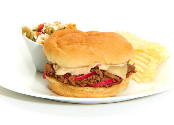 Order Grilled Beef Tender Sandwich food online from Taziki Mediterranean Cafe store, Auburn on bringmethat.com