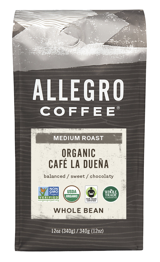 Order 12 oz. Organic Cafe La Duena food online from Allegro Coffee store, Raleigh on bringmethat.com