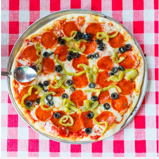 Order The Pizza House with 3 Toppings food online from Antonio Pizzeria & Italian Restaurant store,  Sherman Oaks on bringmethat.com