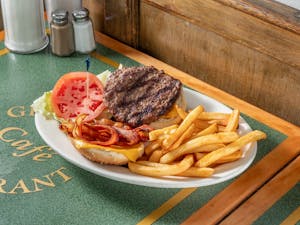 Order Bacon Cheeseburger food online from George's Family Restaurant store, Bronx on bringmethat.com