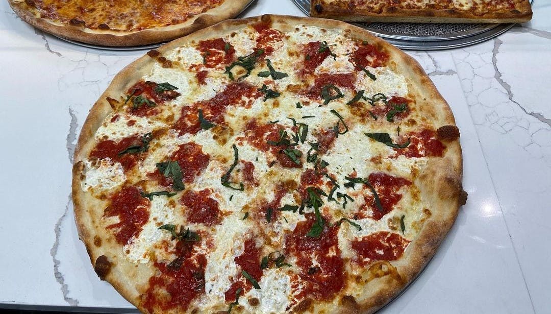 Order Large Margherita Pizza - Large 18" food online from Red Volpe Pizzeria Ristorante store, Bethpage on bringmethat.com
