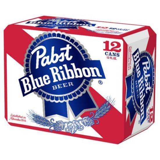 Order Pabst Blue Ribbon (PBR) 12-Pack food online from Bottlebox store, Norfolk on bringmethat.com