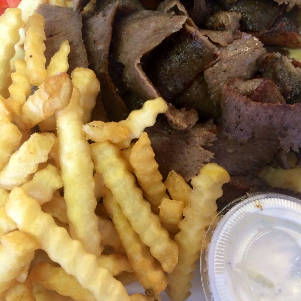 Order Gyros Dinner Plate food online from Art's Drive-In store, Chicago on bringmethat.com
