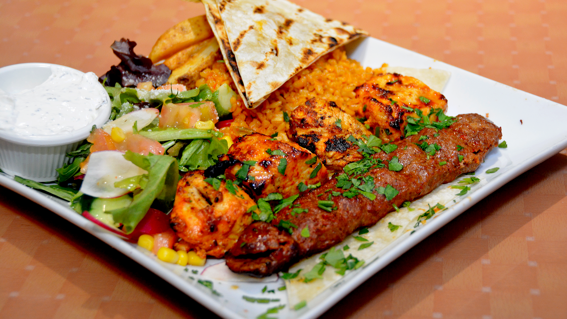 Order Chicken & Adana Kebab food online from AkCafe store, Clifton on bringmethat.com