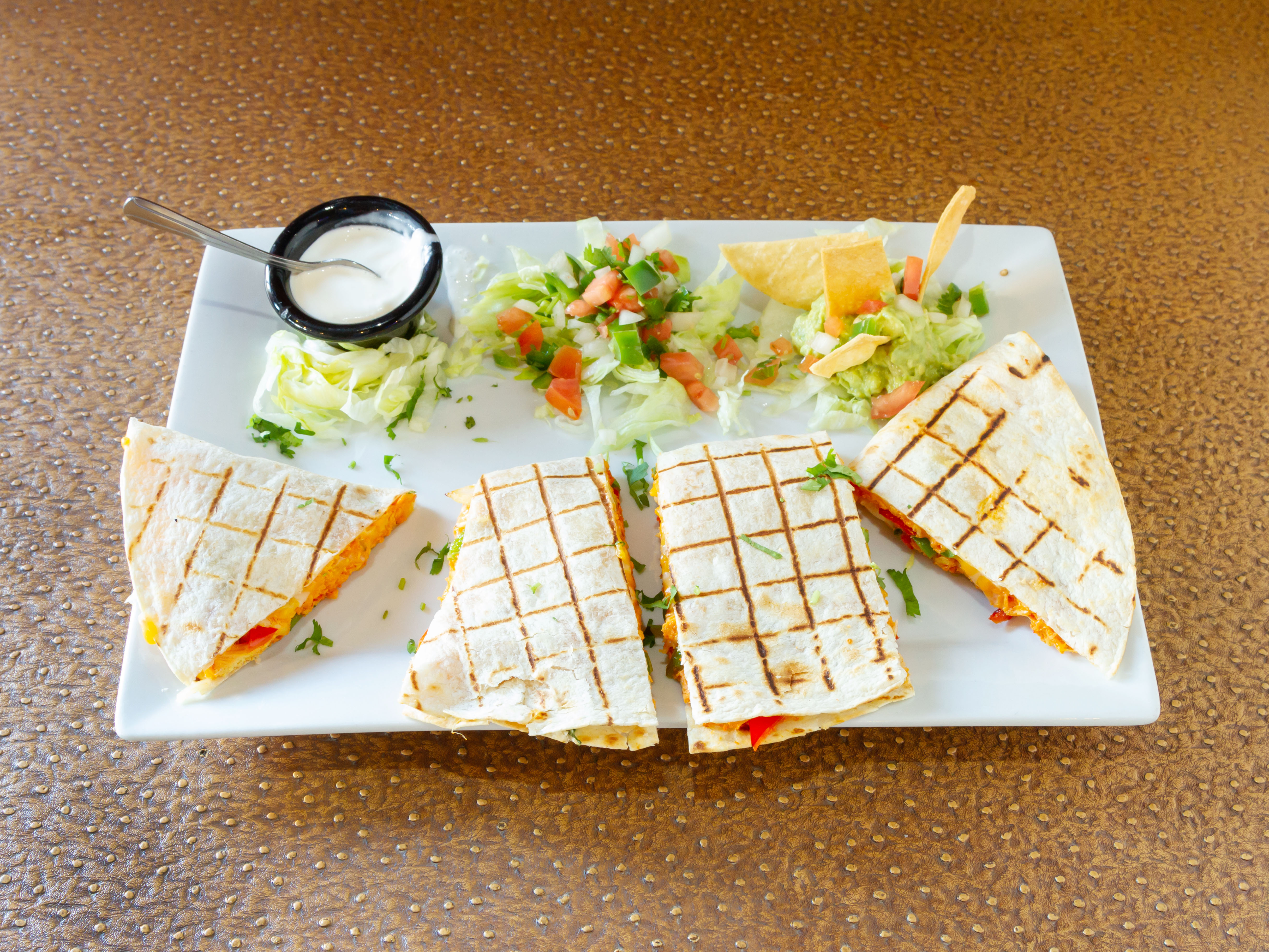 Order Chicken Quesadilla food online from Lucia Mexican Restaurant store, Providence on bringmethat.com