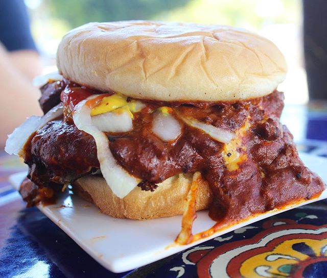 Order Double Chili Burger food online from Yuca's store, Los Feliz on bringmethat.com