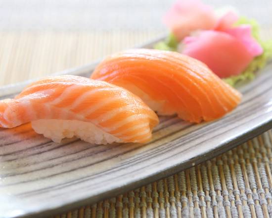 Order Salmon Nigiri Sushi food online from Omoide Sushi & Noodle Bar store, Phoenix on bringmethat.com