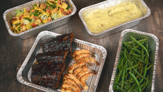 Order BBQ Ribs and Shrimp Family Pack Small food online from Saltgrass Steak House store, San Antonio on bringmethat.com