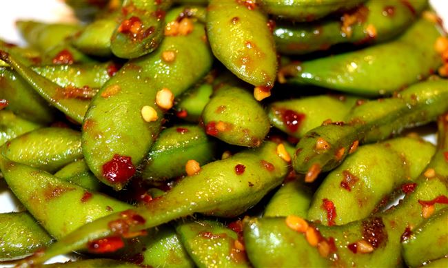 Order 208. Angry Spicy Garlic Edamame food online from Iron Chef store, Phoenix on bringmethat.com