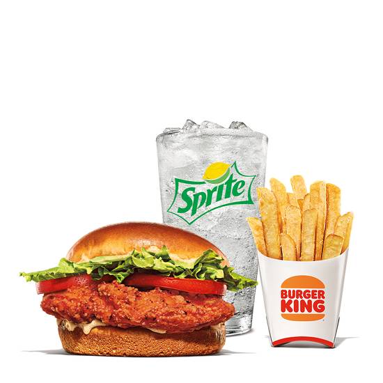 Order Spicy Royal Crispy Chicken Sandwich Meal food online from Burger King store, Portsmouth on bringmethat.com