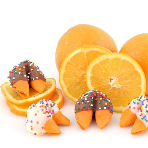 Order Chocolate Covered Fortune Cookies (Orange) food online from Fancy Fortune Cookies store, Indianapolis on bringmethat.com