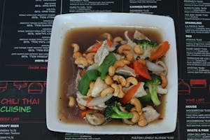 Order 28. Pad Cashew Nut food online from Miko Thai Kitchen store, Hudson on bringmethat.com