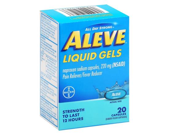 Order Aleve Liquid Gel Capsules 20ct food online from Johnny Rockets store, Aliso Viejo on bringmethat.com