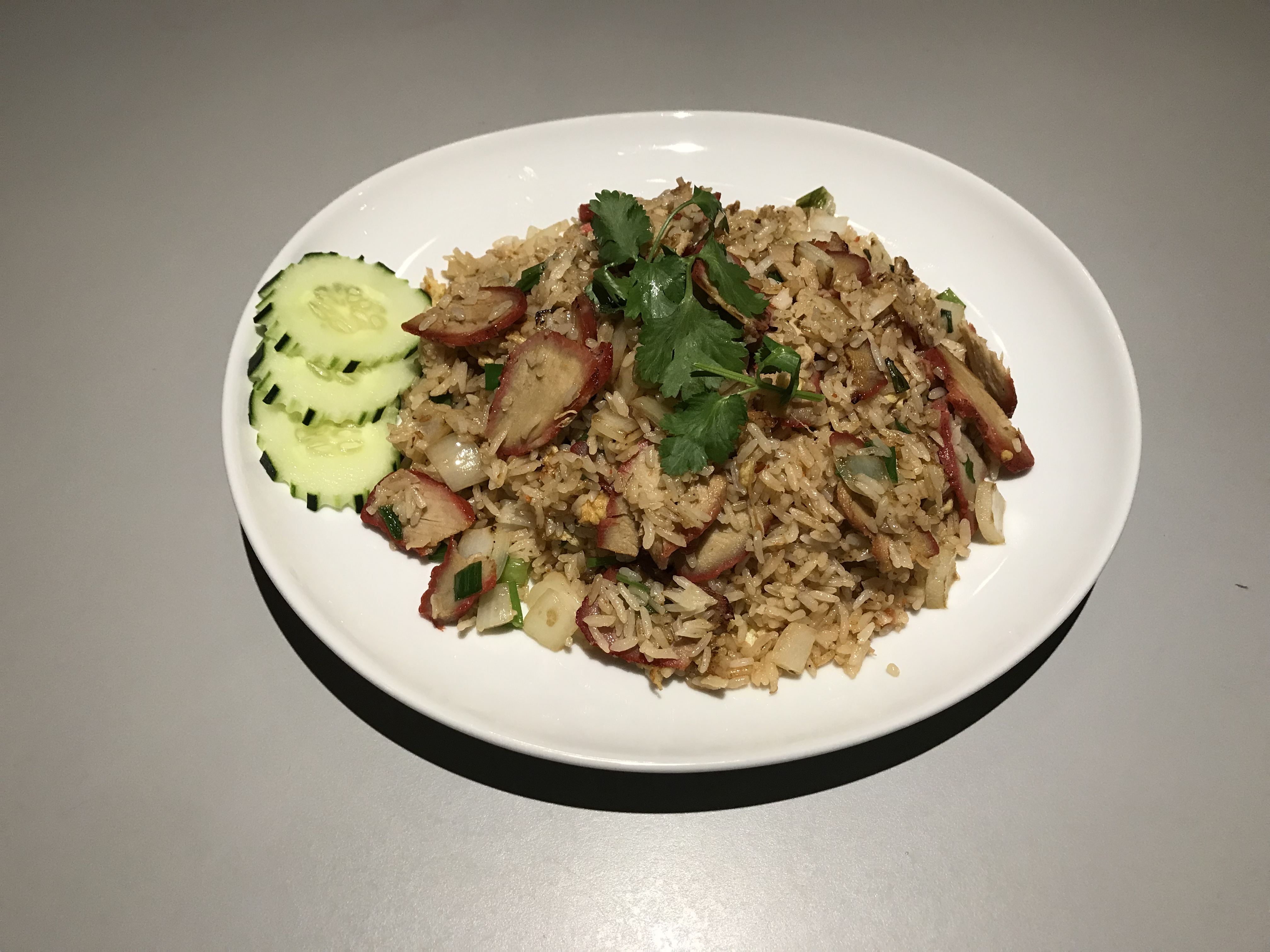 Order BBQ Pork Fried Rice food online from Chiangmai Thai Restaurant store, Lynnwood on bringmethat.com