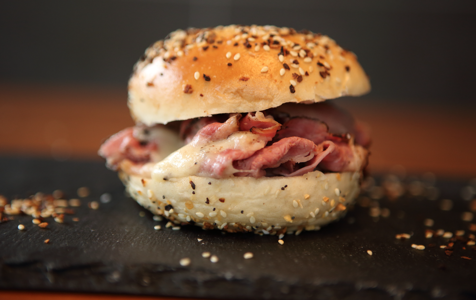 Order Junior Pastrami Sandwich food online from Barry Bagels - W. Dussel Dr. store, Maumee on bringmethat.com