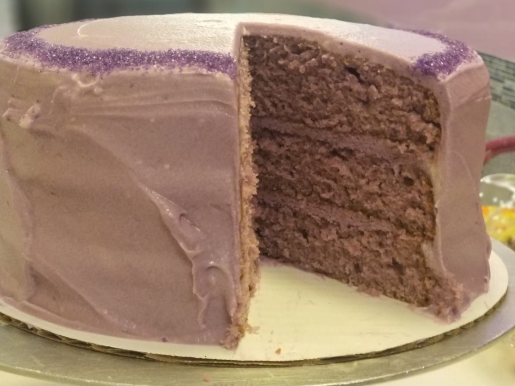 Order Ube Cake with Rich Ube Frosting Slice food online from Buttercup Bake Shop store, New York on bringmethat.com