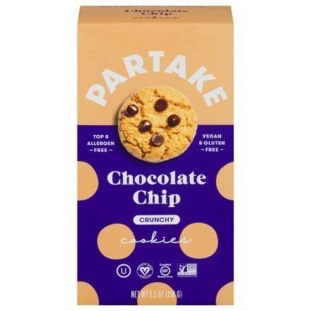 Order Partake Foods Crunchy Chocolate Chip Cookies (5.5 oz) food online from 7-Eleven By Reef store, Marietta on bringmethat.com