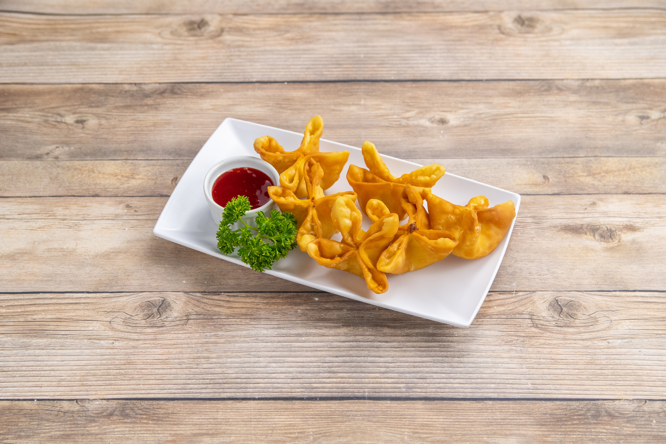 Order 6 Fried Crab Meat Rangoon food online from Dragon Spring store, Pleasant Hill on bringmethat.com