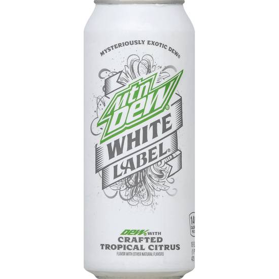 Order Mountain Dew White Label Soda Tropical Flavor food online from Deerings Market store, Traverse City on bringmethat.com