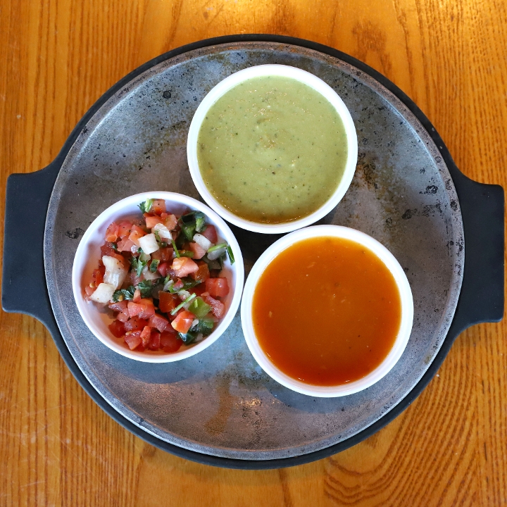 Order Salsa Sampler food online from Roja Mexican Grill store, Omaha on bringmethat.com