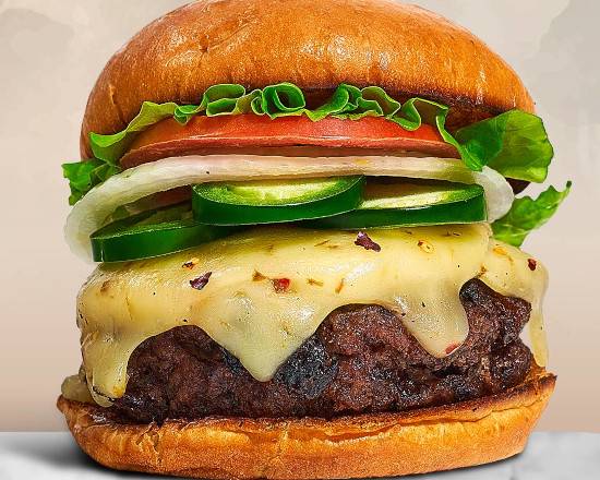Order Too Hot to Handle (Jalapeno Burger) food online from The Loved Buns store, Las Vegas on bringmethat.com