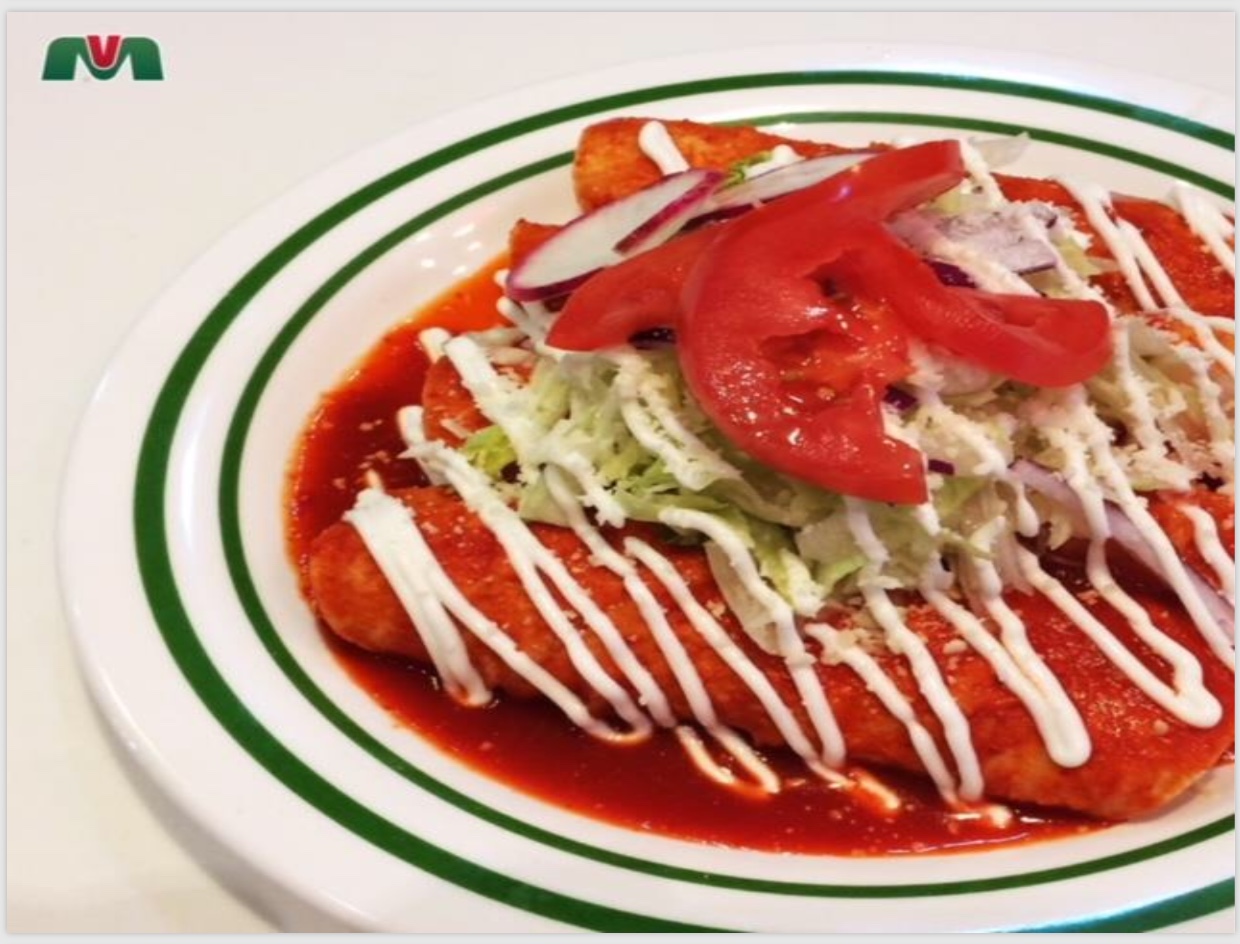 Order Enchiladas con Carne food online from Viva Mexico Mexican Cuisine store, New York on bringmethat.com