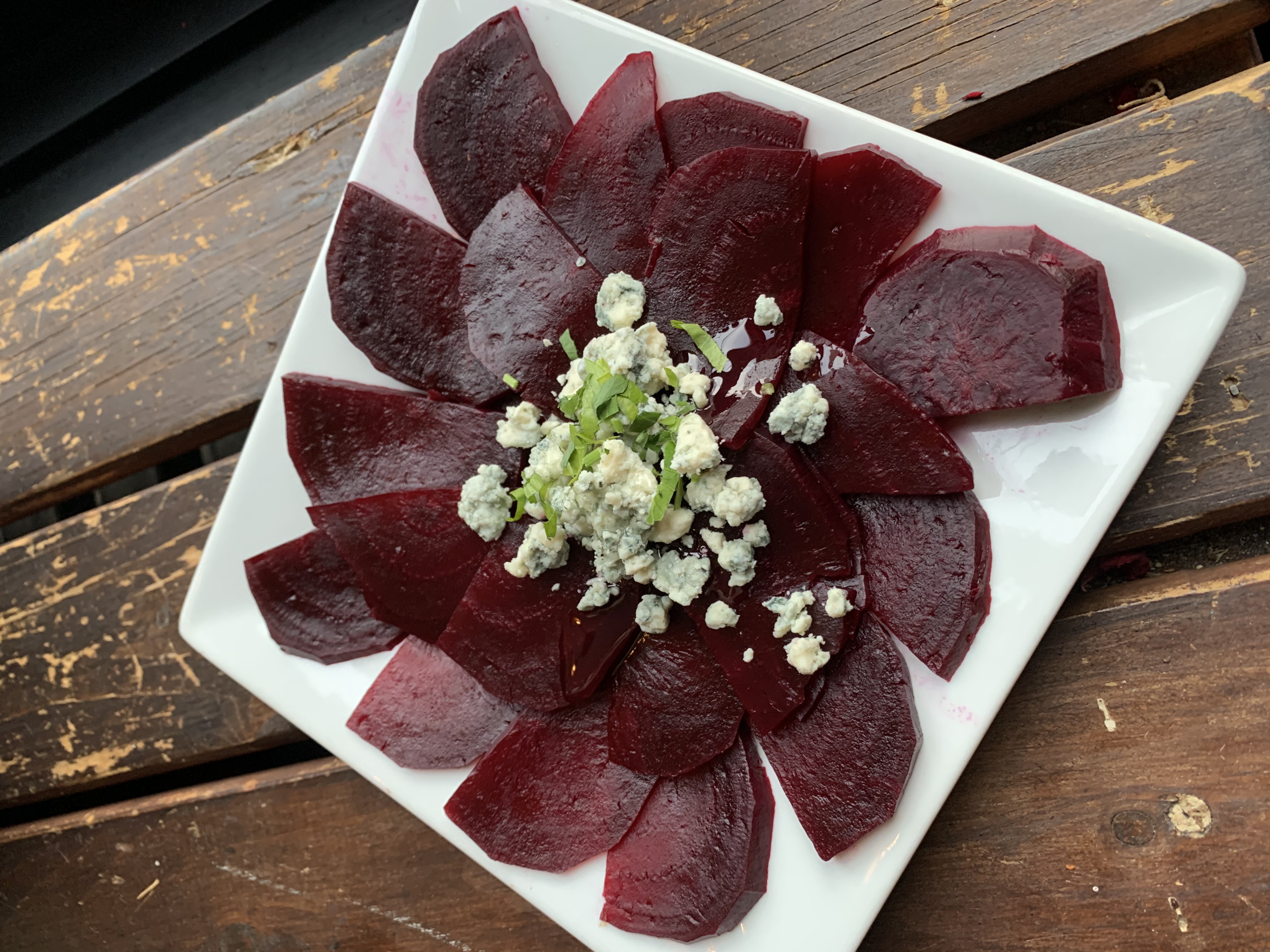 Order Roasted Beets with Crumbled Gorgonzola Cheese food online from Ringolevio store, Brooklyn on bringmethat.com