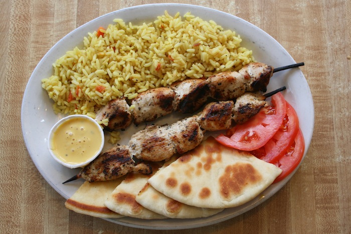 Order Gyros and Chicken Kabob Plate food online from Burger Baron store, Chicago on bringmethat.com
