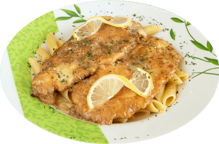 Order Chicken Francese - Entree food online from Tucky Pizza store, Linden on bringmethat.com