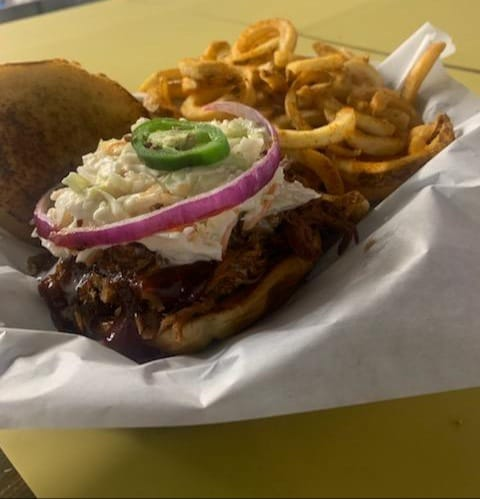 Order BBQ Sandwich food online from The High Dive On 82 store, Wichita Falls on bringmethat.com
