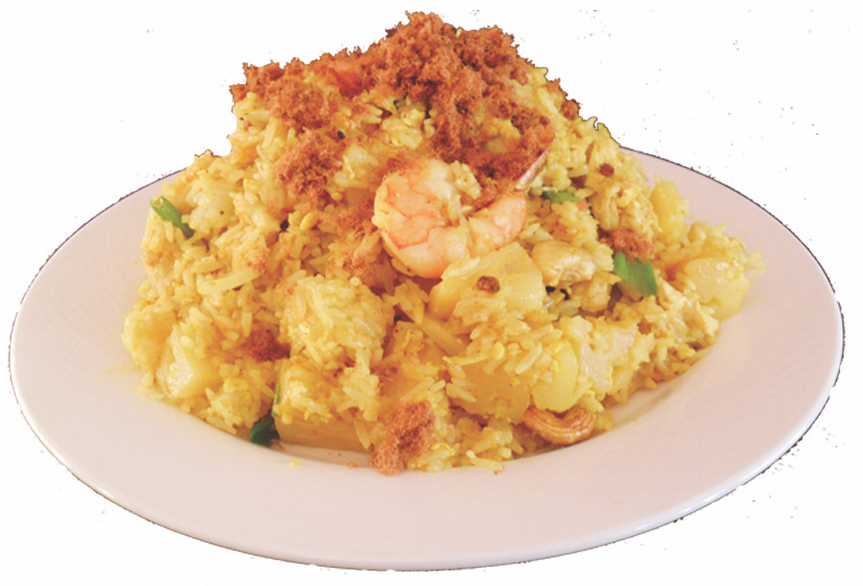 Order Pineapple Fried Rice food online from Double Delicious Thai Cuisine store, Fountain Valley on bringmethat.com