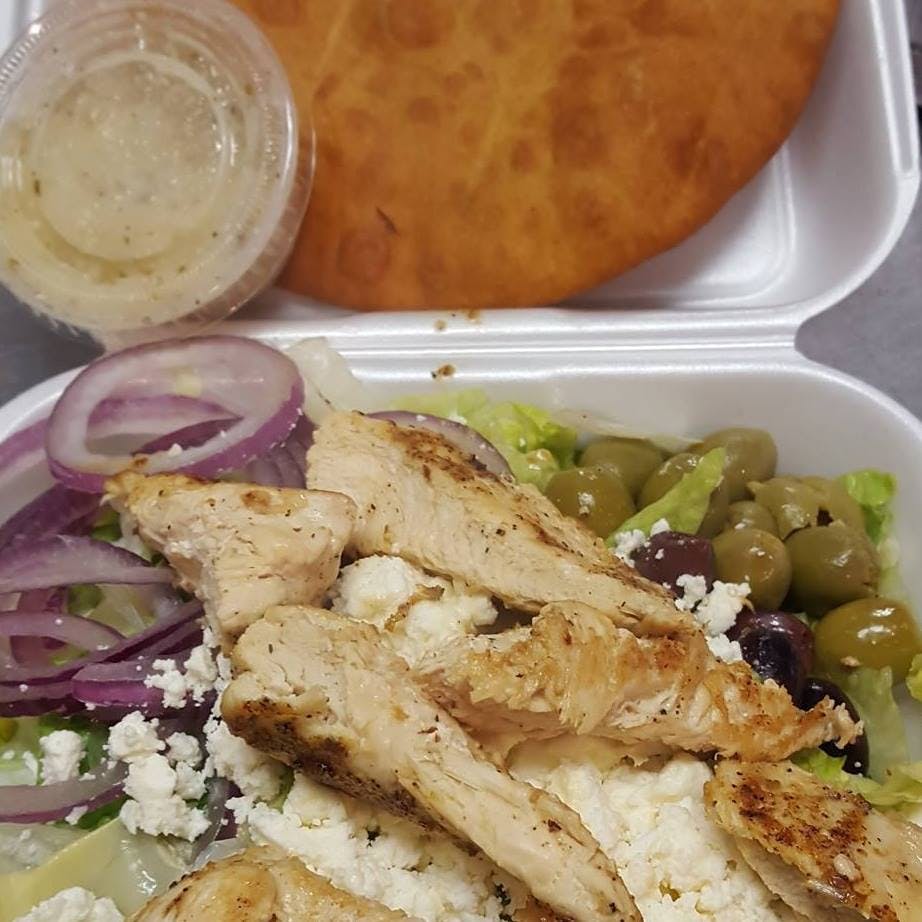 Order Grilled Chicken Salad - Salad food online from Greek Town Pizza & Restaurant store, Lebanon on bringmethat.com