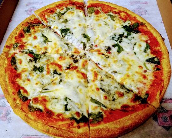 Order Spinach and Feta Pizza food online from Roma Pizza store, Lowell on bringmethat.com