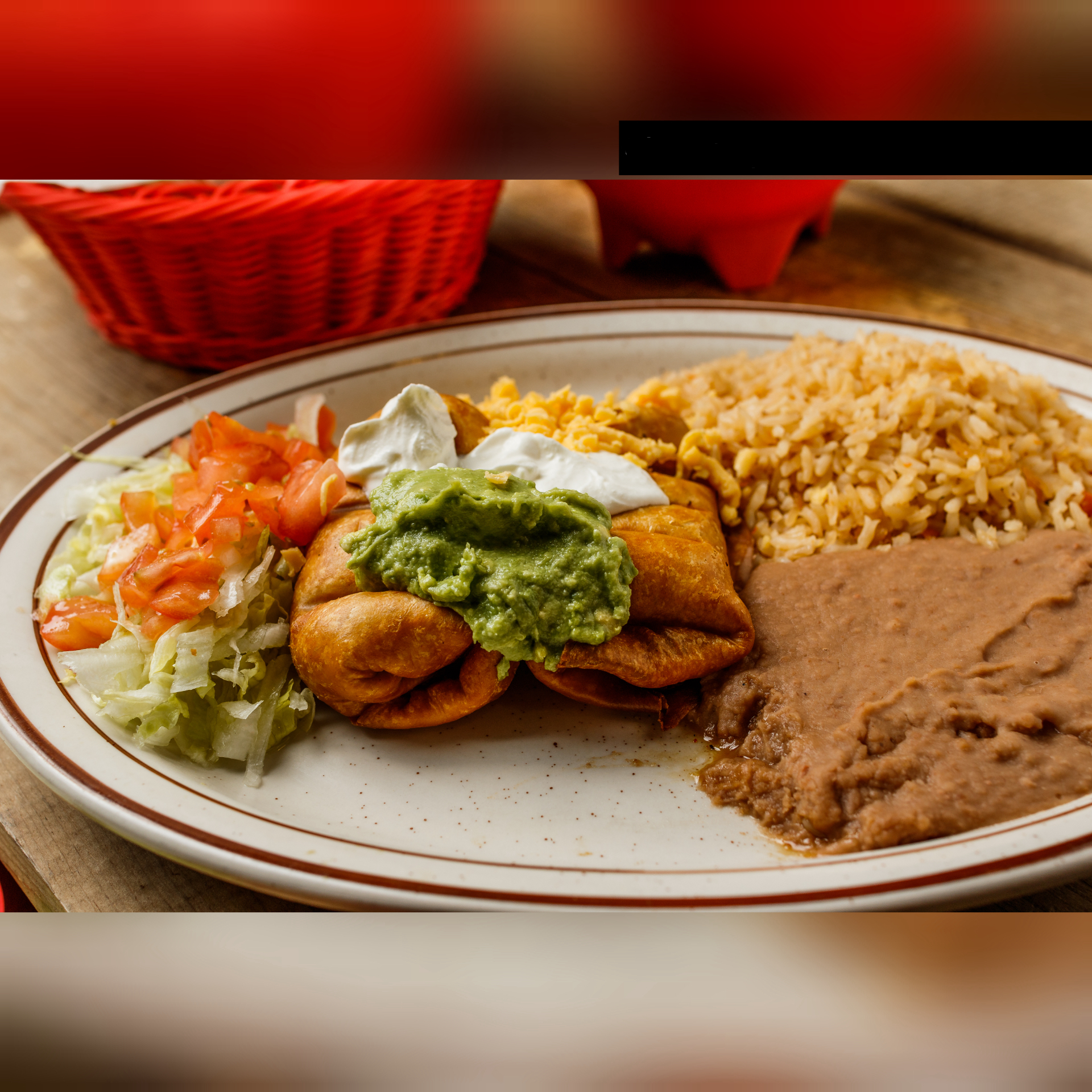 Order Chimichangas Chef's Special food online from San Lorenzo Mexican Restaurant & Cantina store, Kemah on bringmethat.com