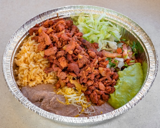 Order 12. Al Pastor Combination Plate food online from Rancherito'S Mexican Food store, Riverton on bringmethat.com