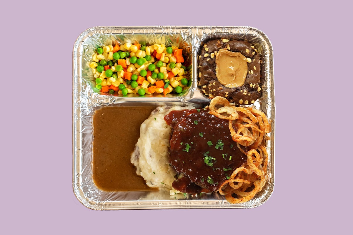 Order [new] TV Dinner BBQ Meatloaf food online from Lazy Dog Restaurant & Bar store, Norcross on bringmethat.com