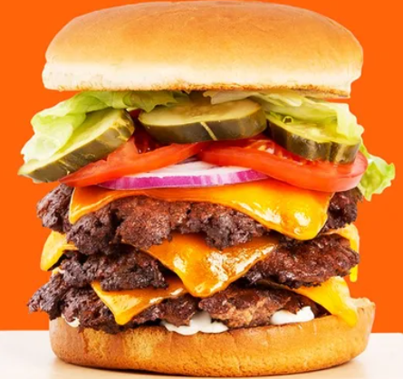 Order Triple Cheese Smash Mouth Burger food online from Smashburger store, Charlotte on bringmethat.com