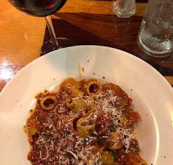 Order Pasta with Bolognese Sauce - For One food online from Mama Mia Ristorante store, Marmora on bringmethat.com