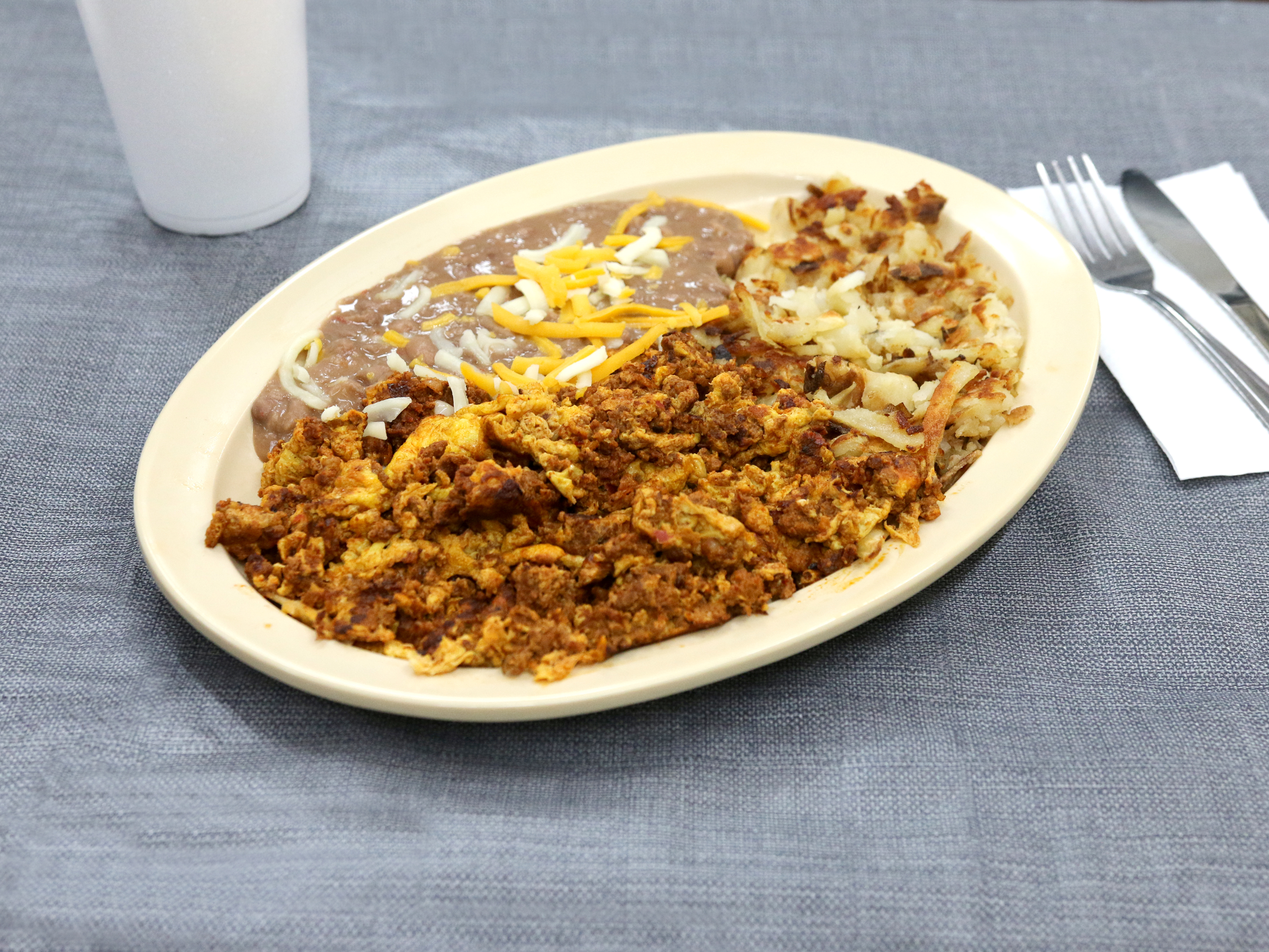 Order Chorizo and Eggs Plate food online from Burger Depot store, La Puente on bringmethat.com