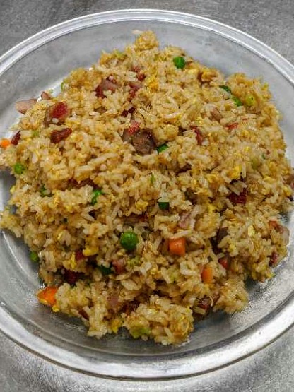 Order 115. Barbecued Pork Fried Rice food online from Kirin Chinese Restaurant store, Mountain View on bringmethat.com