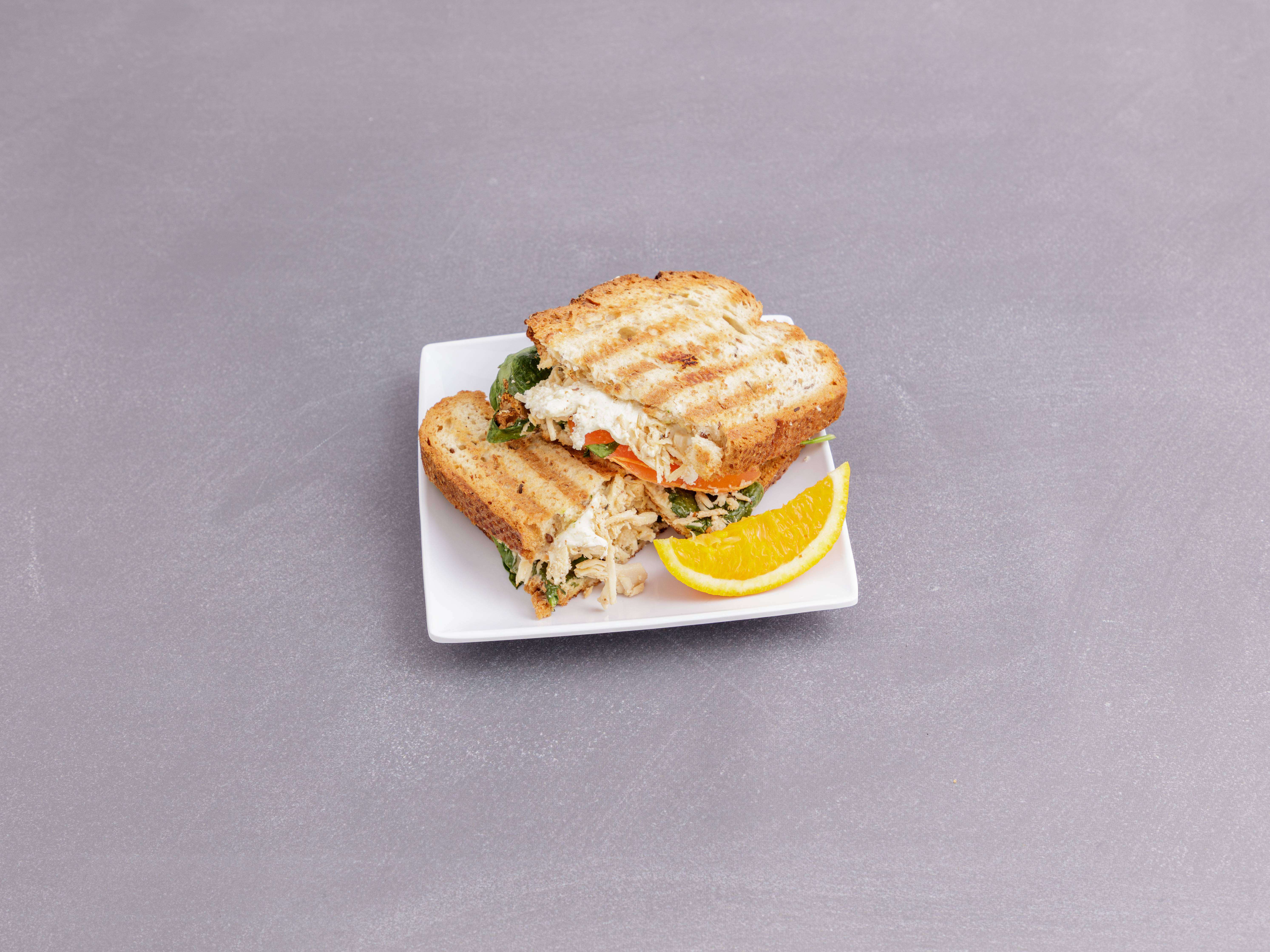 Order Garlic Chicken Panini food online from Blends Smoothies store, Pasadena on bringmethat.com
