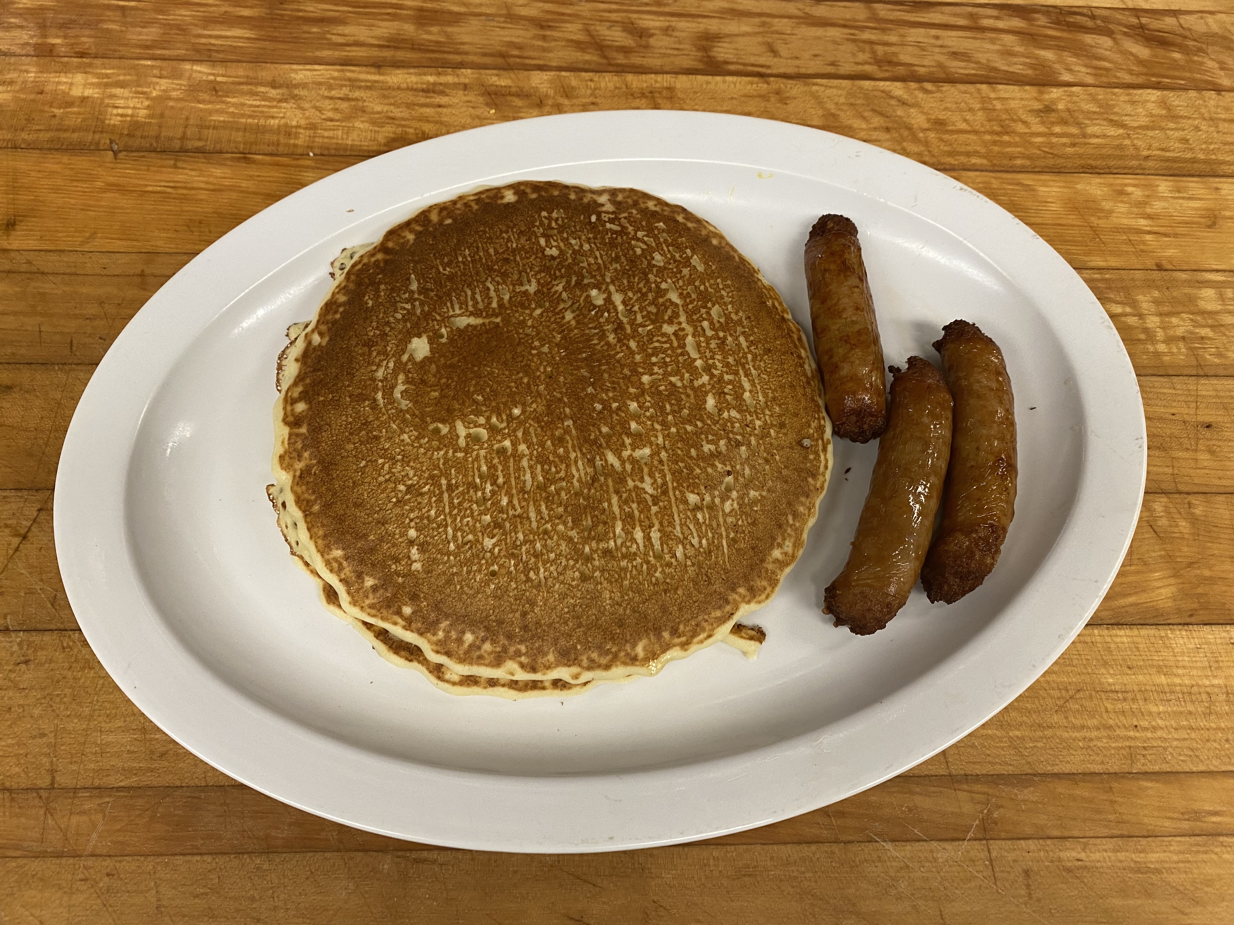 Order 1 Pancake with Choice of Meat Breakfast food online from Papermill Place Restaurant store, Winchester on bringmethat.com