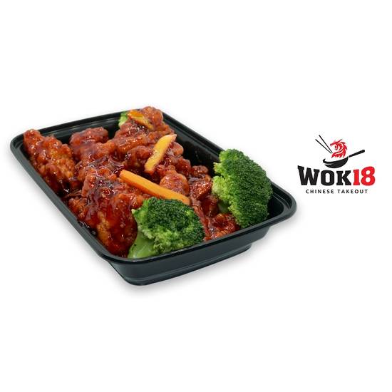 Order Orange Chicken  food online from Wok 18 store, Teaneck on bringmethat.com