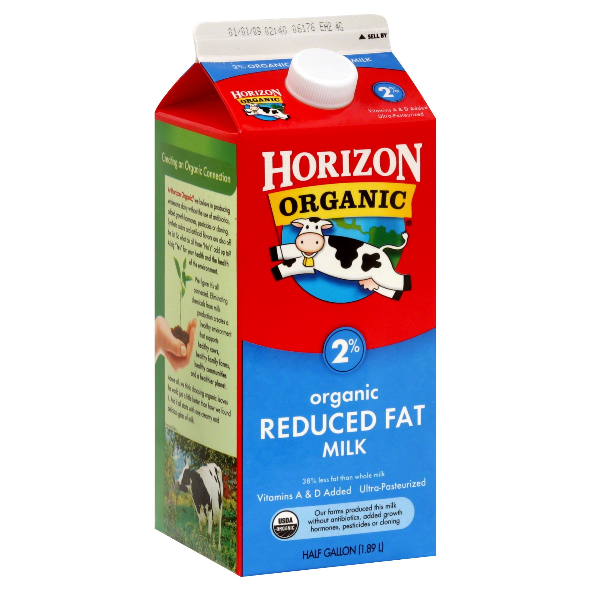 Order Horizon Organic Milk, Reduced Fat - 0.5 gl food online from Rite Aid store, MILLER PLACE on bringmethat.com