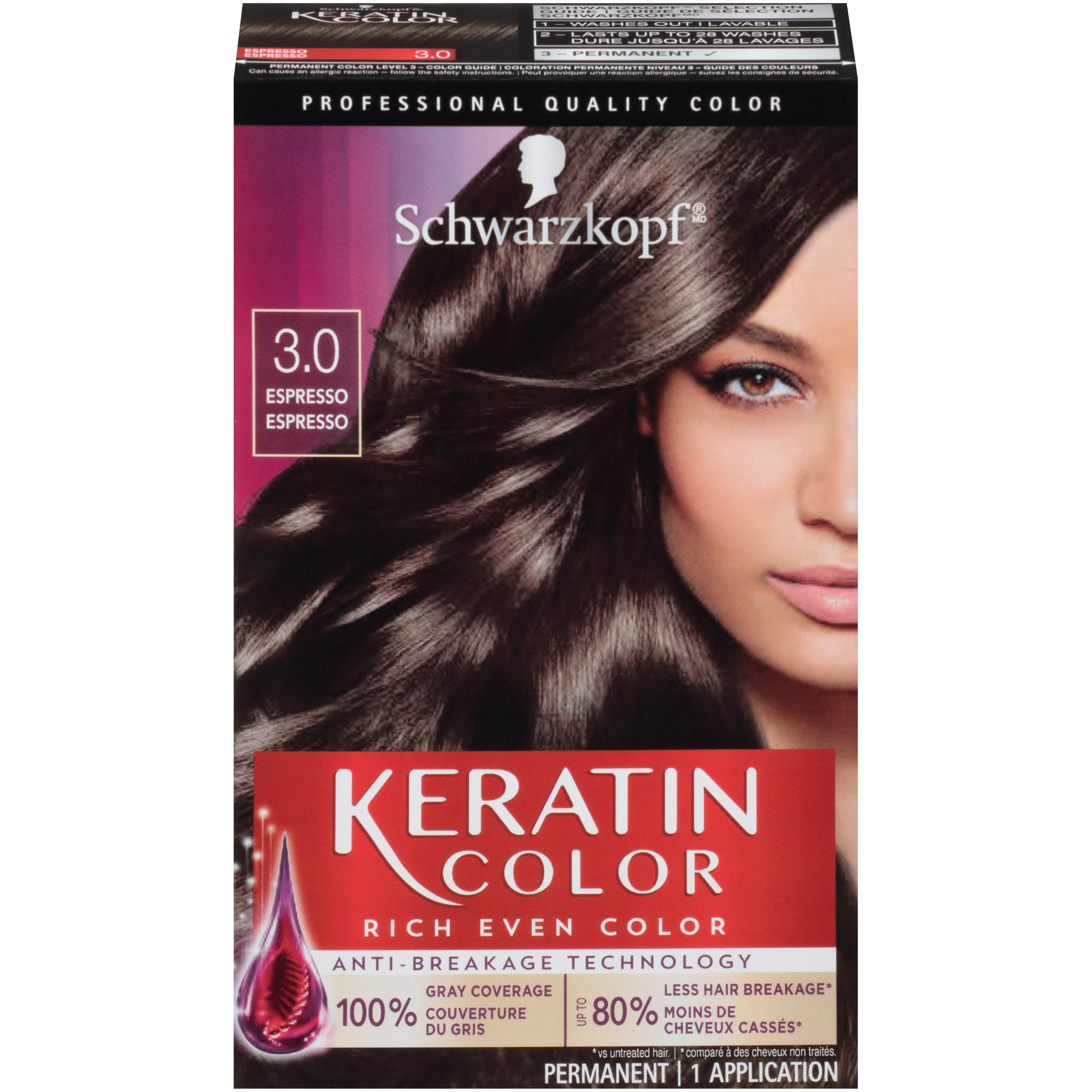 Order Schwarzkopf Keratin Color Permanent Hair Color Cream, 3.0 Espresso food online from Rite Aid store, Redwood City on bringmethat.com