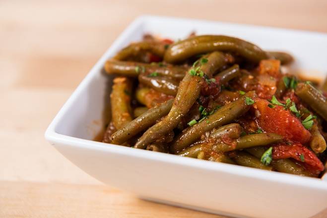 Order String Beans with Tomato Sauce food online from The Big Greek Cafe store, Silver Spring on bringmethat.com