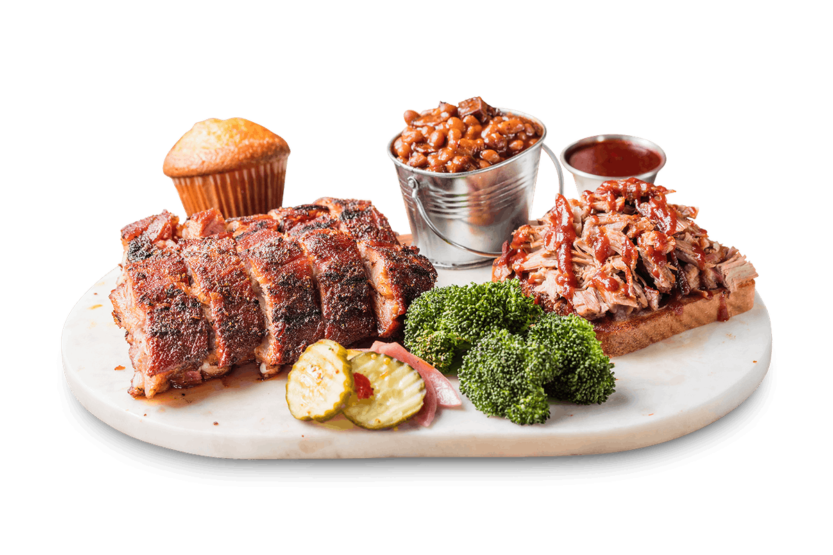 Order 2 Meat Combo food online from Famous Dave's store, El Paso on bringmethat.com