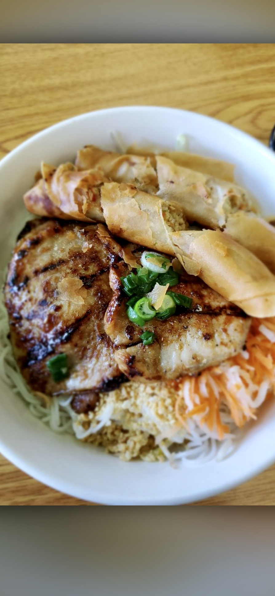 Order 27. Vermicelli with Grilled Pork & Egg Roll food online from Taste Of Pho store, Santa Clara on bringmethat.com